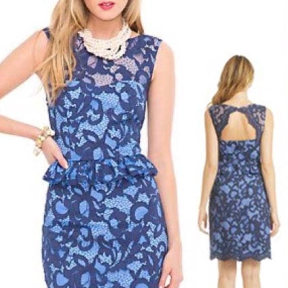 Lilly Pulitzer Kiri Dress Lace blue peplum dress 4